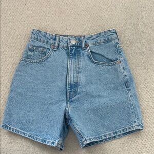 Zara Light Blue High Waist Denim Shorts